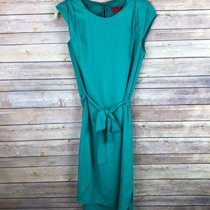 Hugo Boss teal work/ business dress with belt
